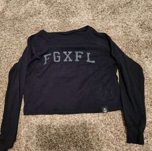 Flag nor fail long sleeve crop top
